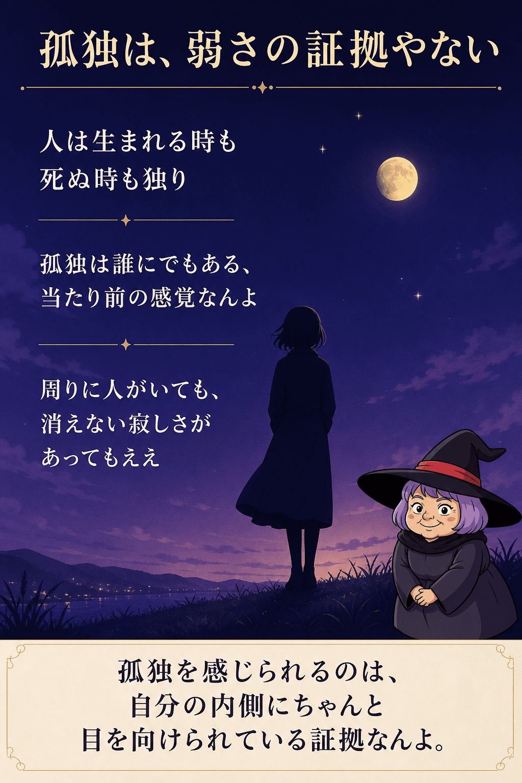 氷山ではなく、夜空と一人の人影を静かに描いたイラスト