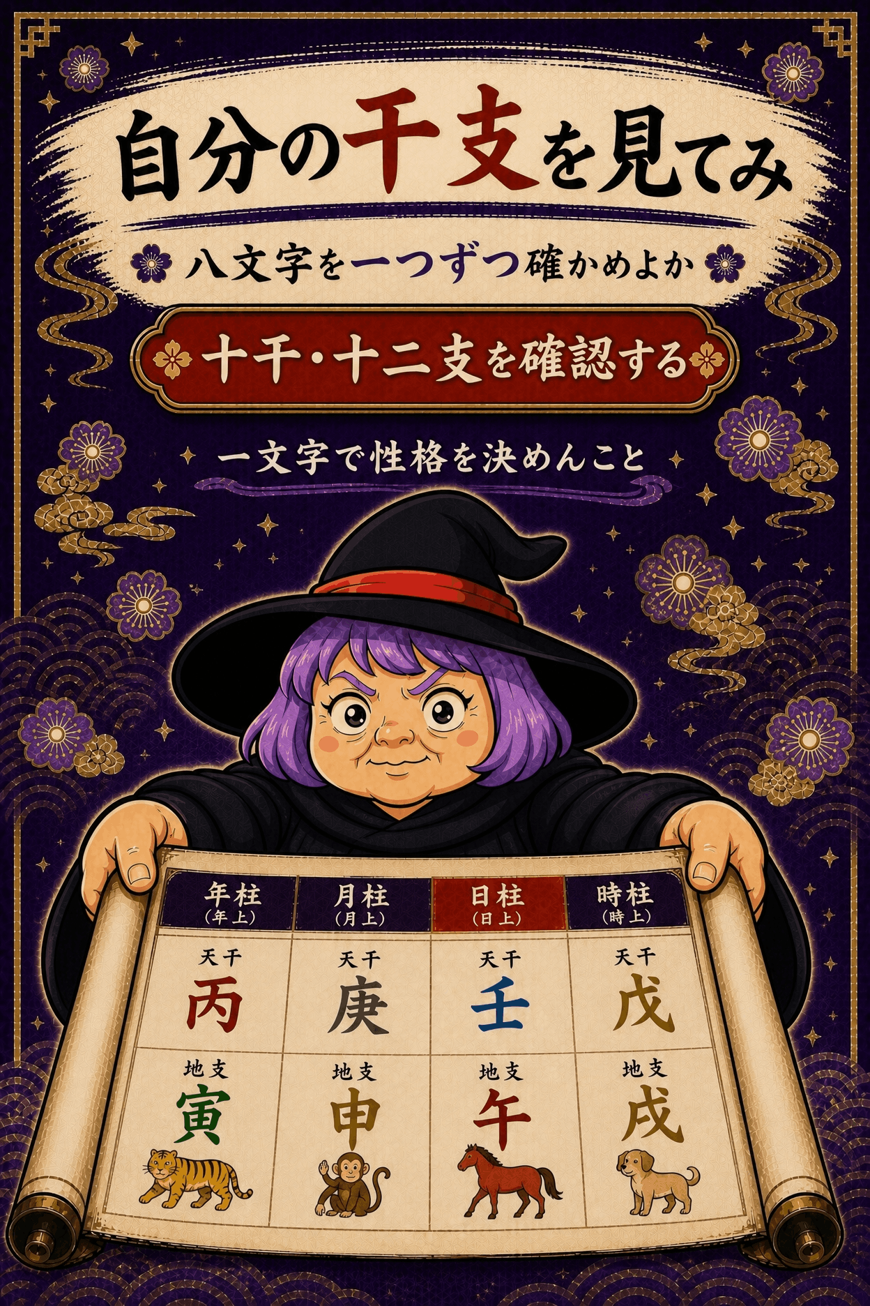 自分の十干と十二支を無料診断の命式で確かめ八文字の意味を知ることを案内するCTA画像