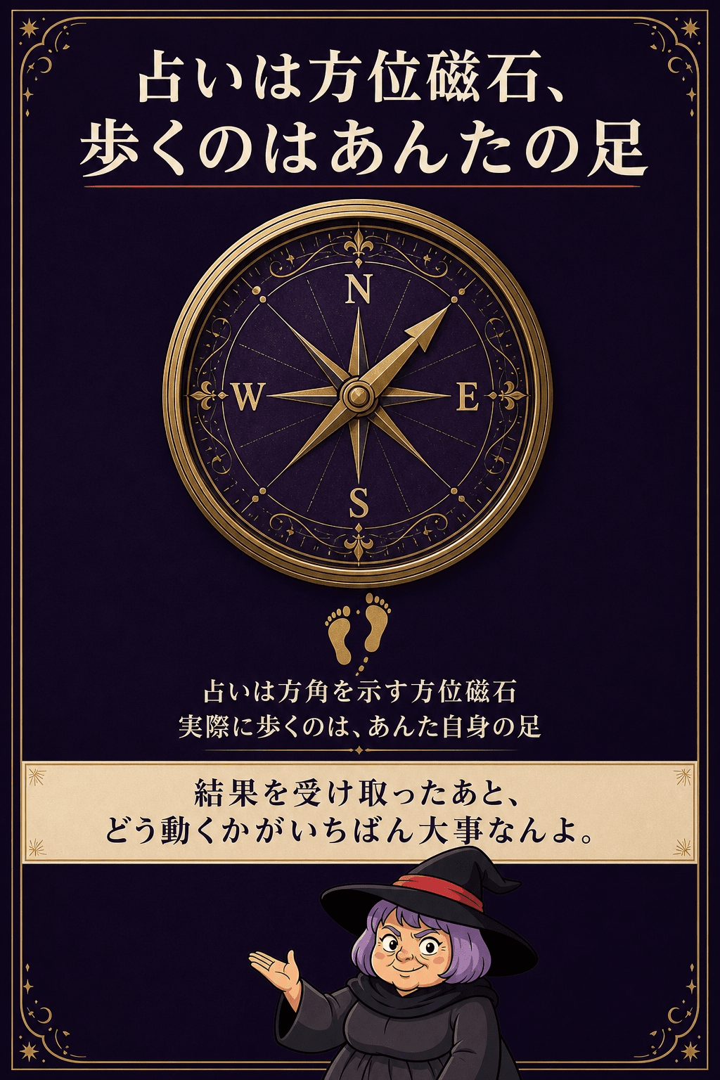 占い結果を方位磁石に例えた図解