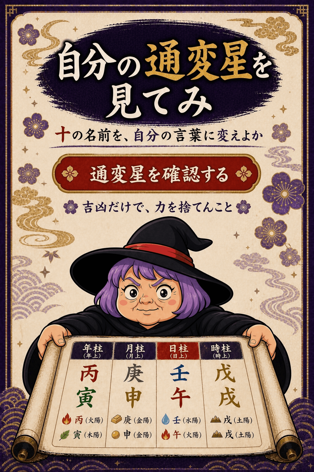 自分の十種類の通変星を無料診断で確かめ力の使い方を知ることを案内するCTA画像