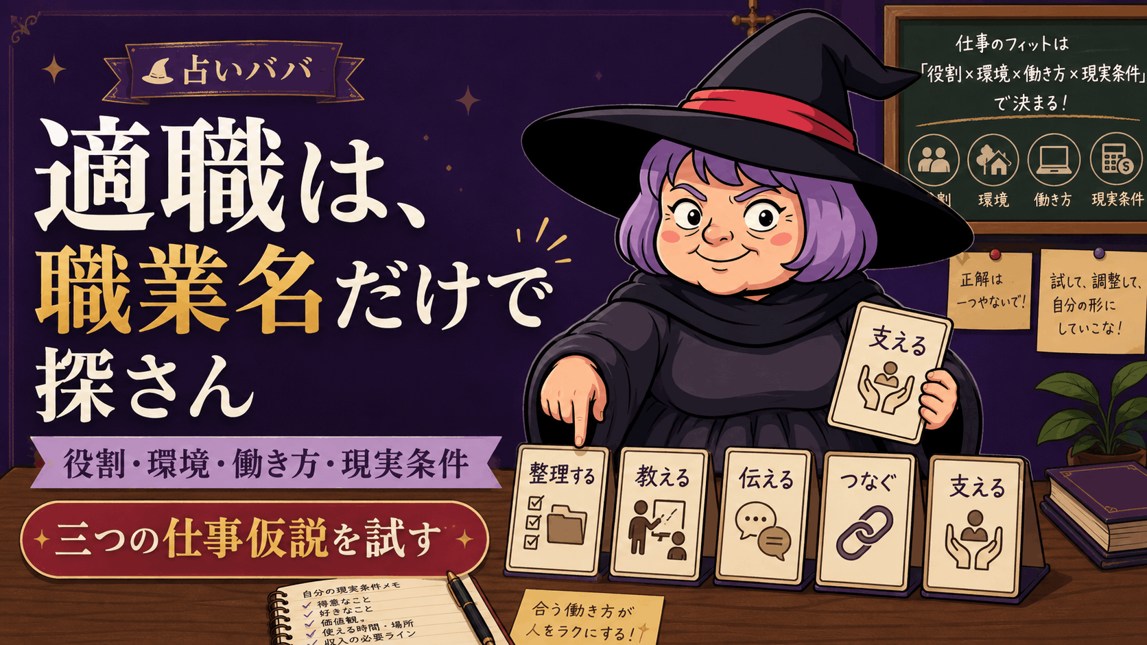 適職を役割・環境・働き方・条件から整理する占いババ